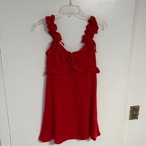 Wild Fable Vibrant Red Ruffle Dress